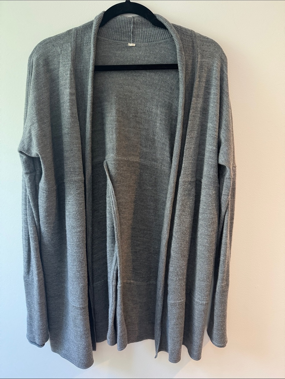 lululemon athletica Light Gray Open-Front Draped Cardigan